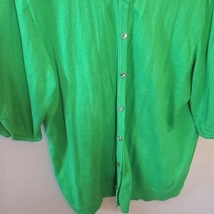 New York & Company Emerald Button-Up Cardigan